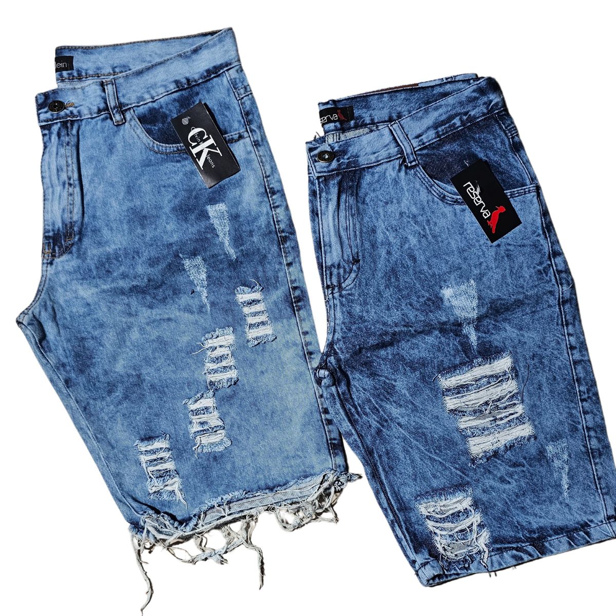 Bermuda Jeans Masculina Rasgado